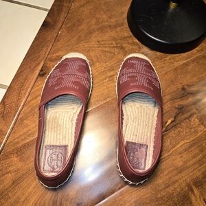 Tory Burch Burgundy Espadrille Shoes